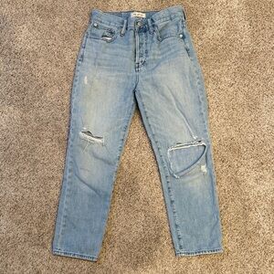 Madewell The Perfect Vintage Crop Light Blue Denim Jeans